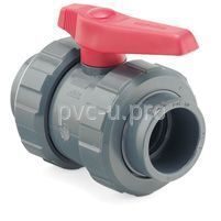 Кран шаровый НПВХ (PVC-U) клеевой Д. 20 PN16